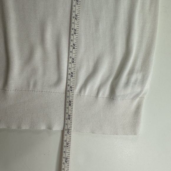 Michael Kors White Sweater Tunic Top XL Flutter Sleeves Blouse - Picture 8 of 9